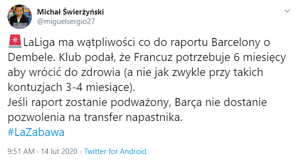 Barca może NIE DOSTAĆ ZGODY na transfer napastnika